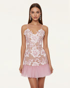 Floral Sling Mini Dress - Pink