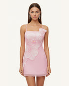Orchid Appliqué Mini Dress - Pink