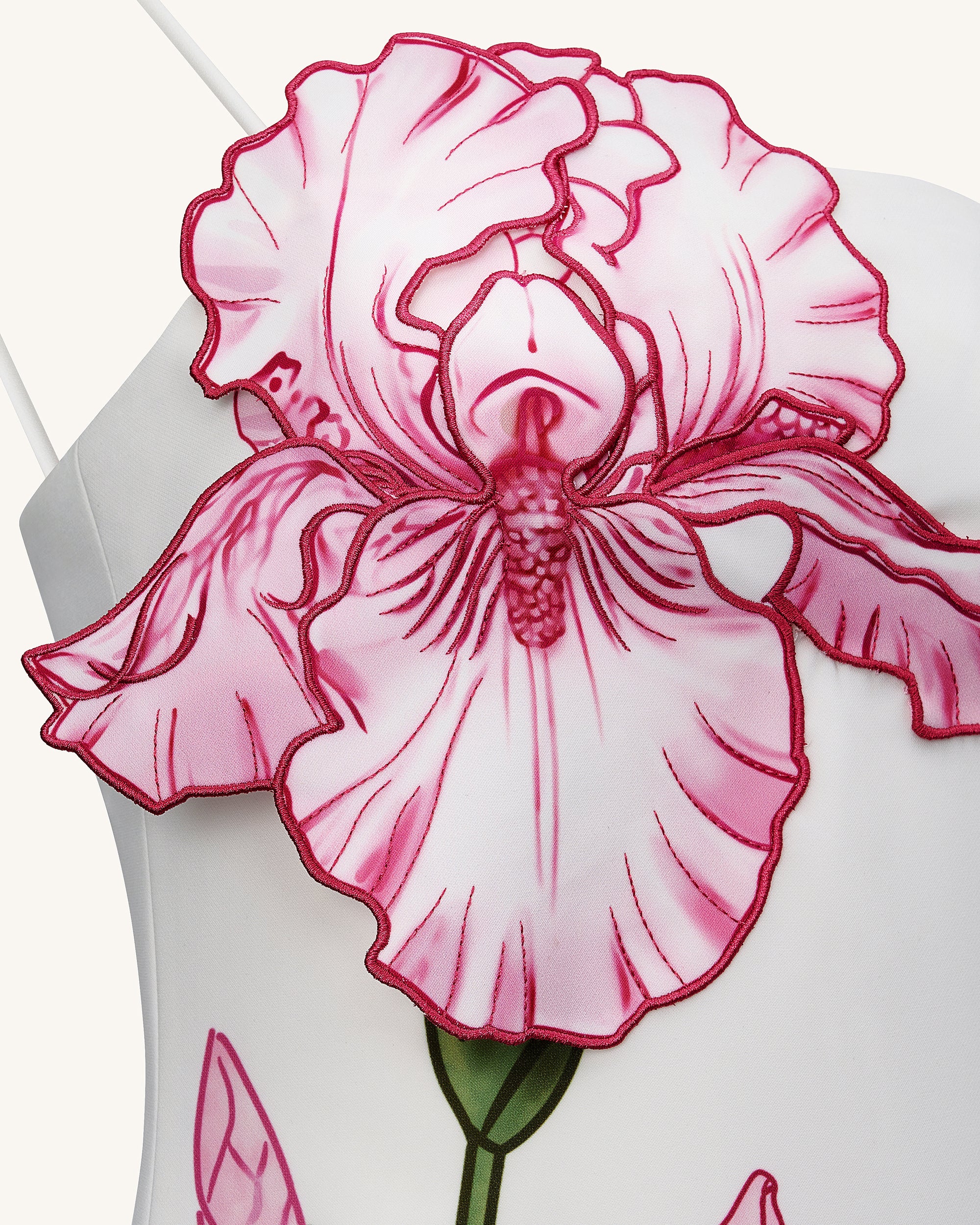 Iris Appliqué Mini Dress - White