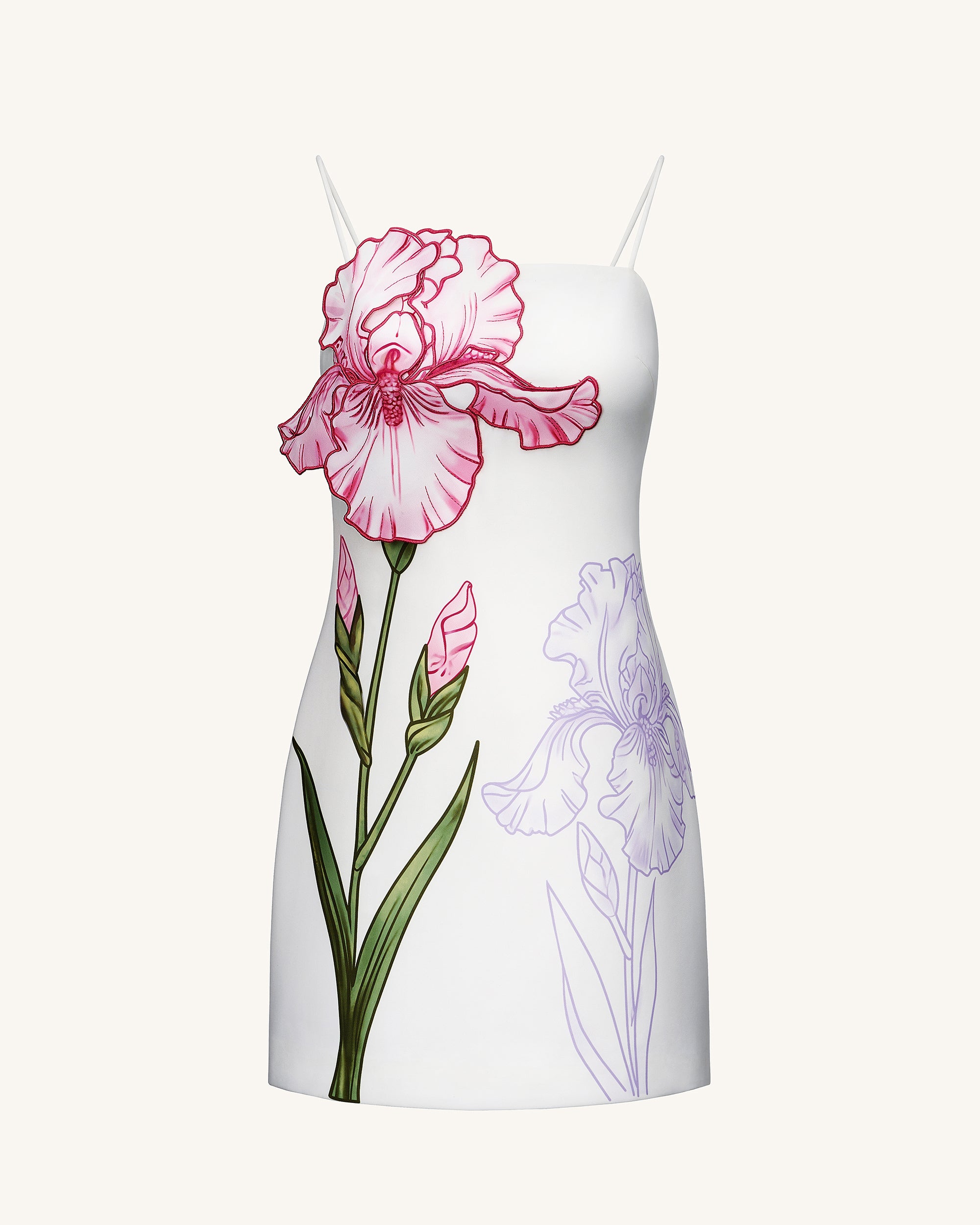 Iris Appliqué Mini Dress - White