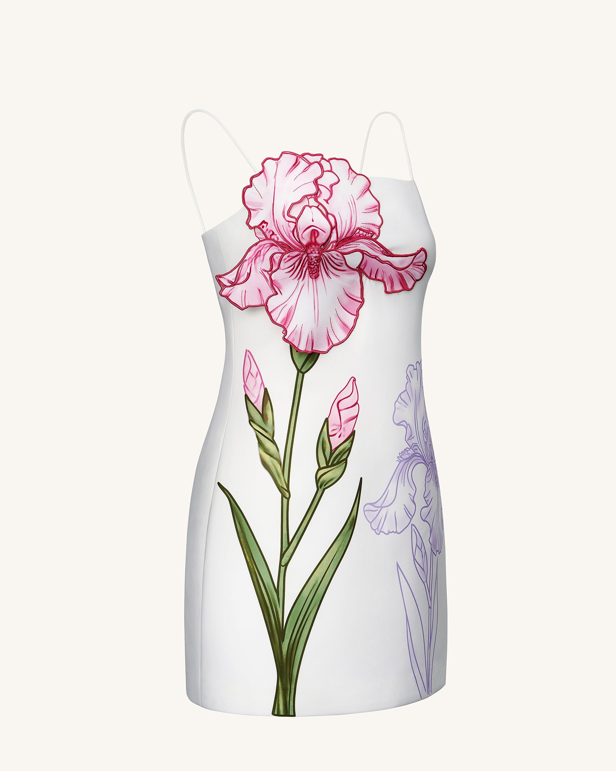 Iris Appliqué Mini Dress - White
