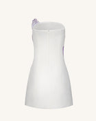 Iris Floral Print Strapless Dress - White
