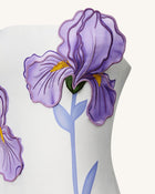 Iris Floral Print Strapless Dress - White