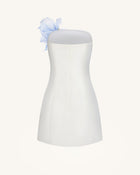 Floral Printed Mini Dress - White