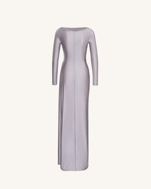 Amara Metallic Ruched Dress - Silver