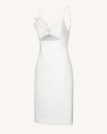 Bloom-Cut Contour Dress - White