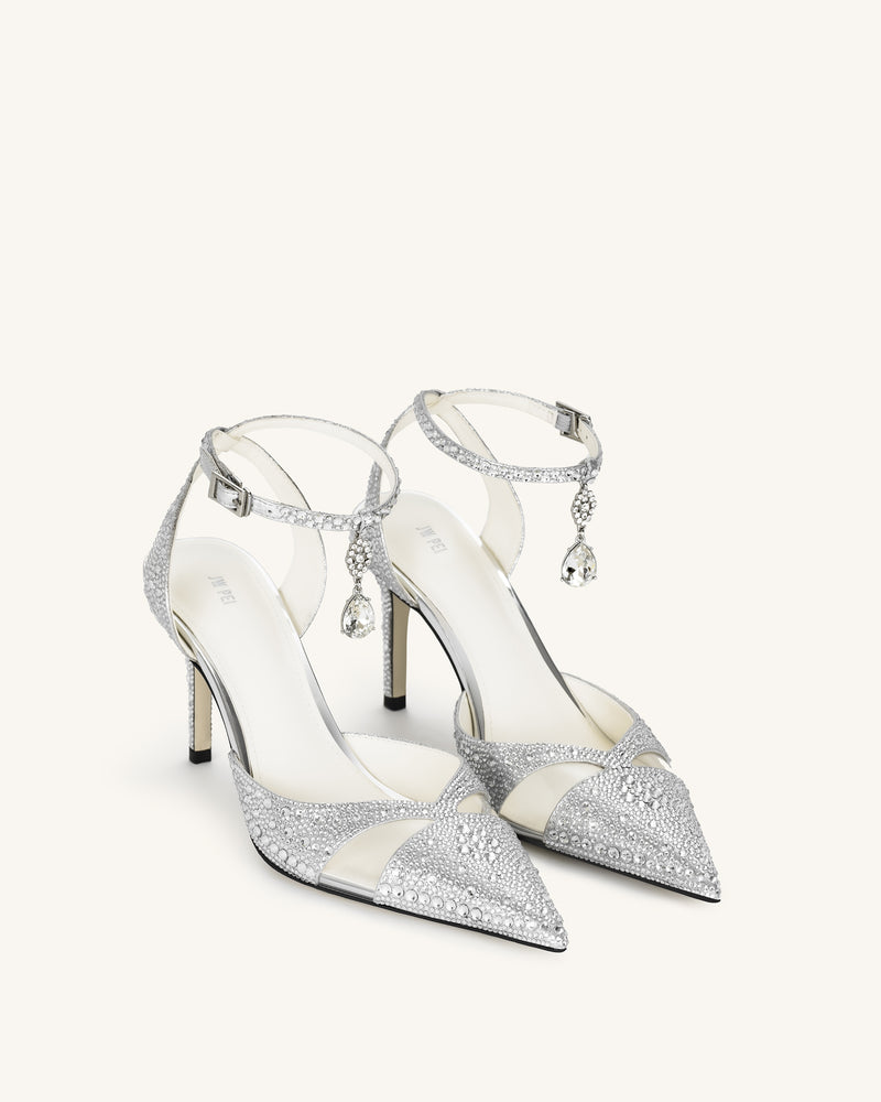 Haidi Artificial Crystal Pumps - Silver