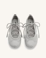 Caitlin Lace-up Ballerina Sneakers  - Grey