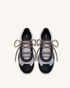 Caitlin Faux Suede Lace-up Ballerina Sneakers - Grey Mix