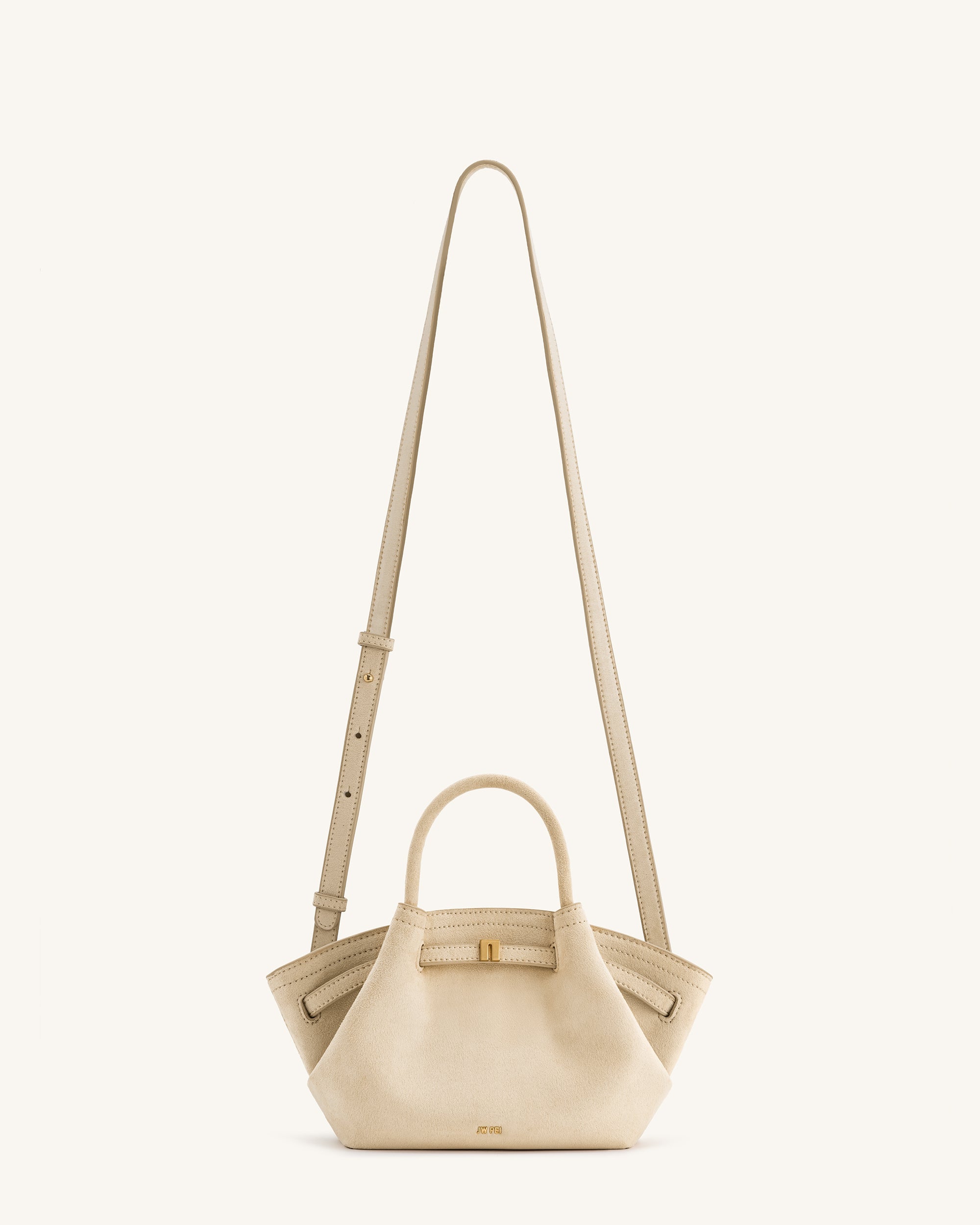 Hana Mini Faux Suede Tote Bag - Off White | JW PEI
