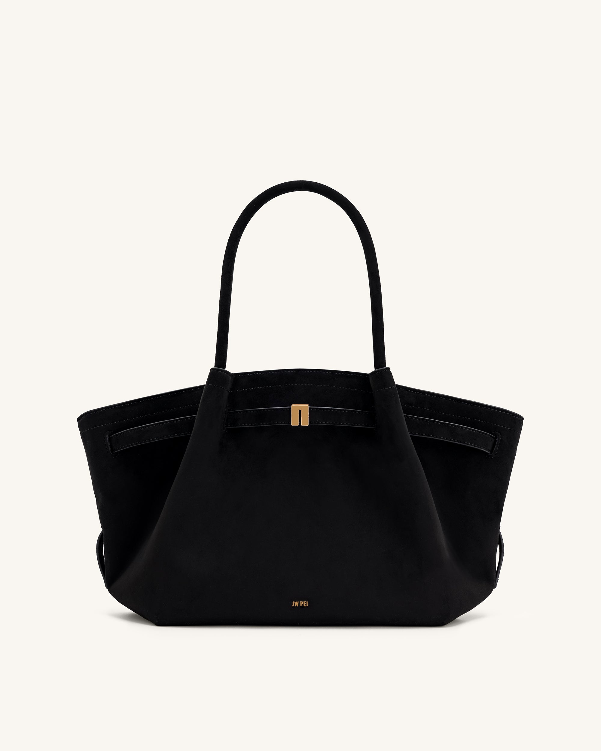 Hana Medium Faux Suede Tote Bag - Black