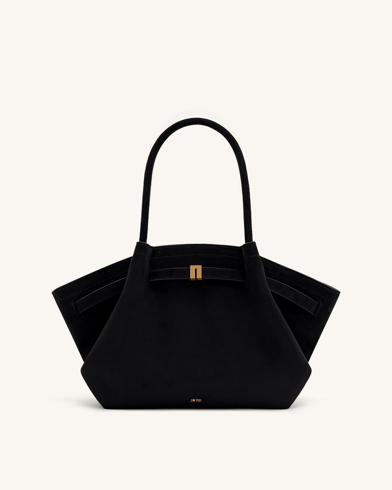 Hana Medium Faux Suede Tote Bag - Black