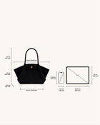 Hana Medium Faux Suede Tote Bag - Black