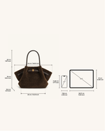 Hana Medium Faux Fur Tote Bag - Mocha Brown