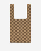 Shea Checkerboard Knitted Tote Bag - Brown