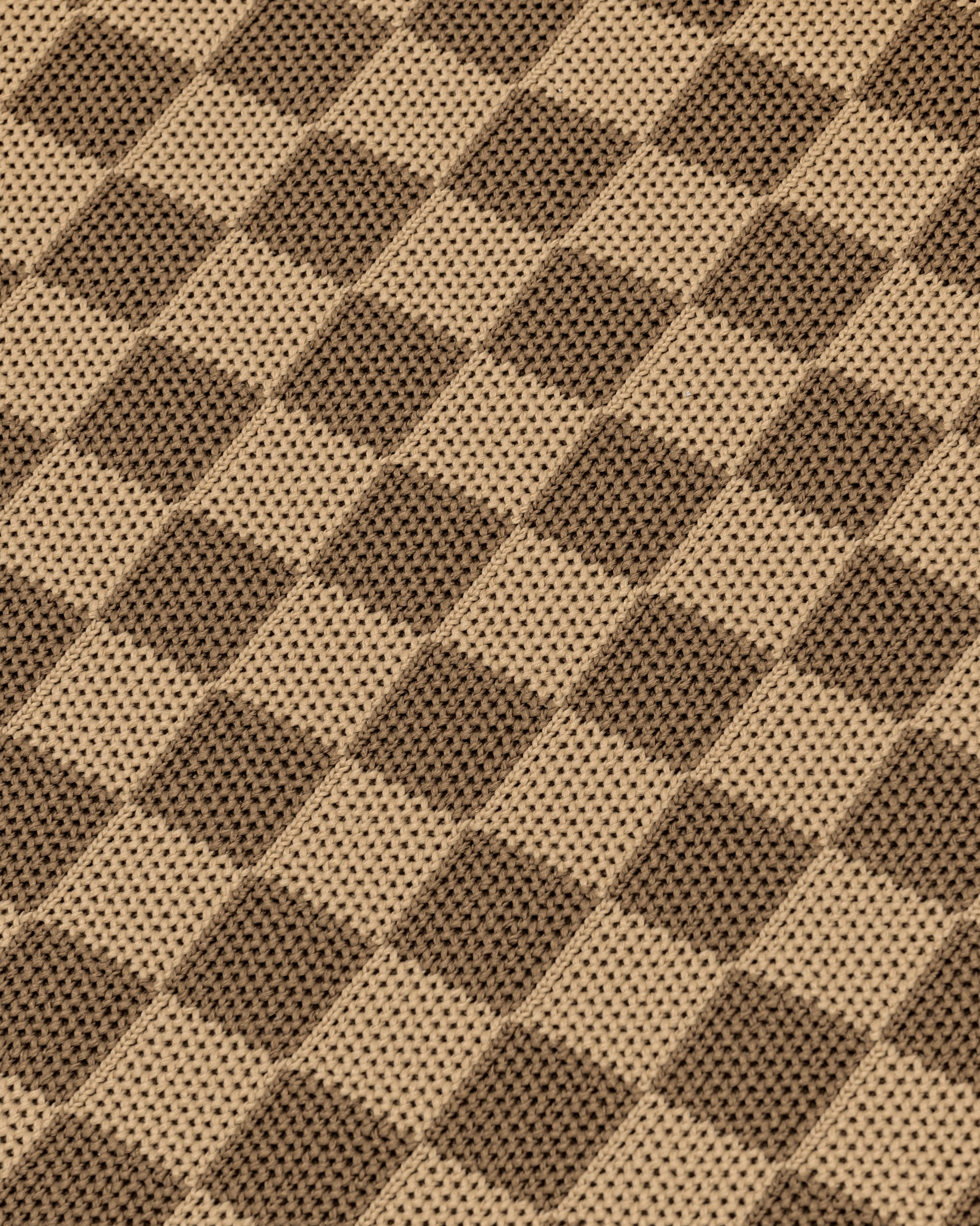 Shea Checkerboard Knitted Tote Bag - Brown