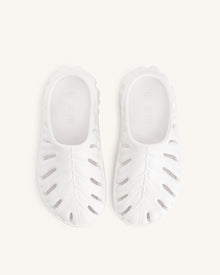 Tara Leaf Platform Clog - White