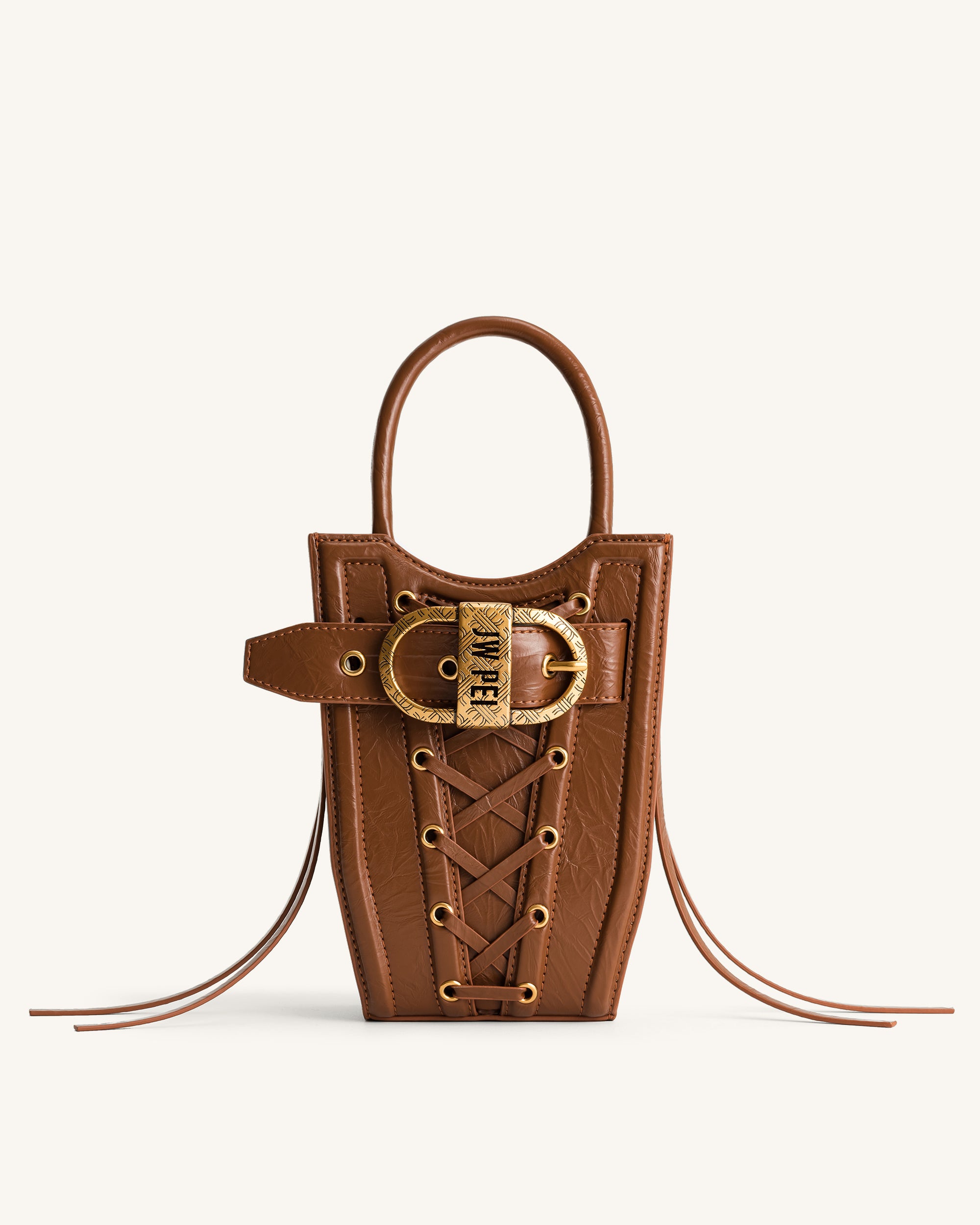 FEI Crushed Straps Phone Bag - Brown - JW PEI