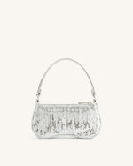 Eva Metallic Sequin Mini Shoulder Bag - Silver