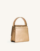 FAE Metallic Top Handle Crossbody - Ancient Gold Lizard