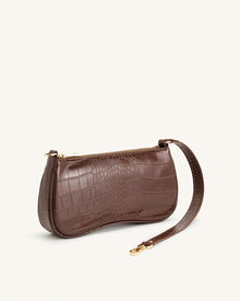 Eva Shoulder Handbag - Umber Croc