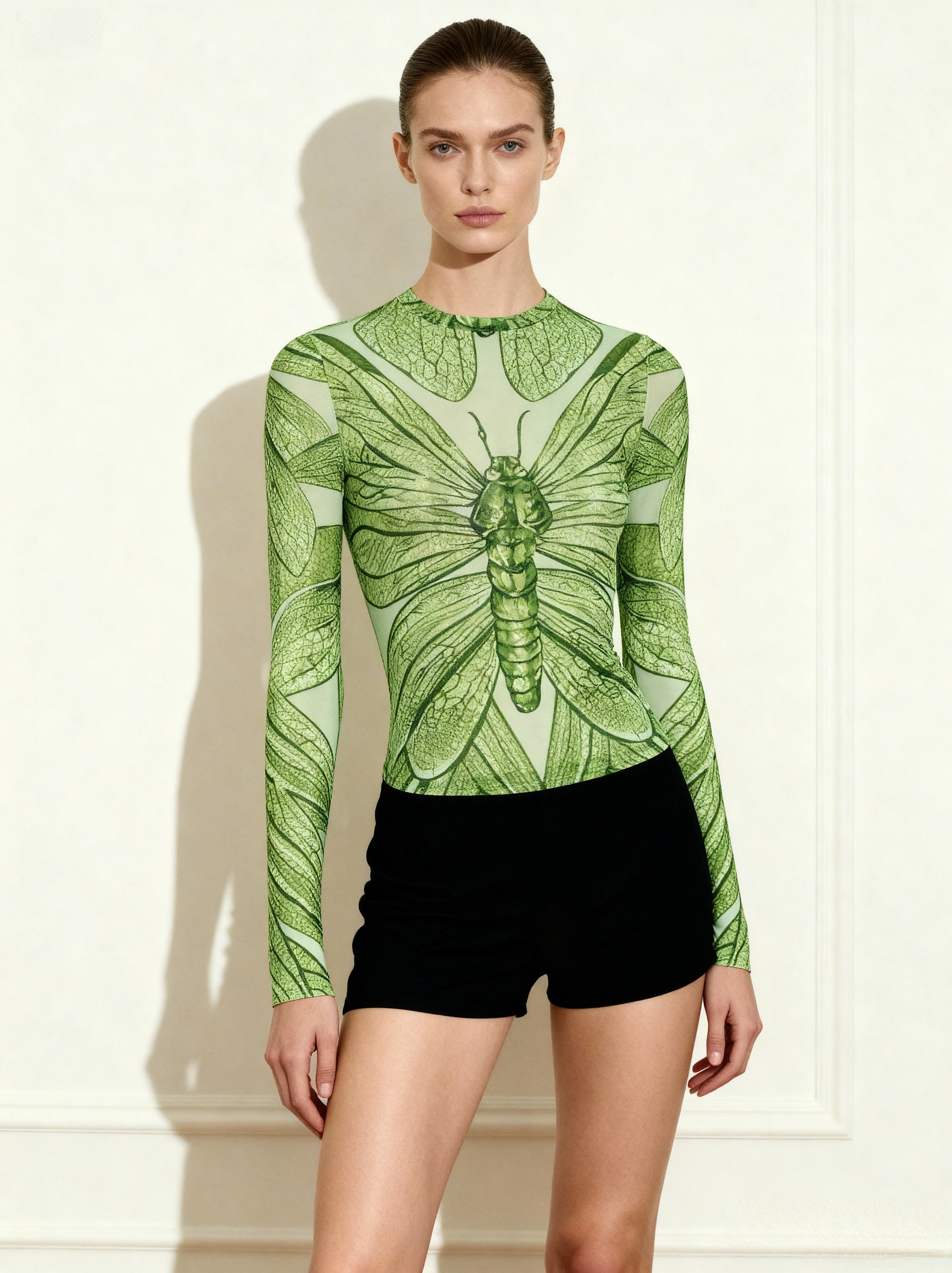 Dragonfly Vein Sheer Top - Green