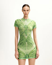 Dragonfly Shell Mini Dress - Green