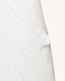 3D Vine Floral Strapless Mini Dress - White