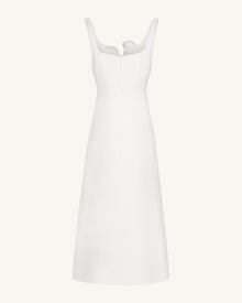 3D Vine-Appliqué Asymmetric Sweetheart Gown - White