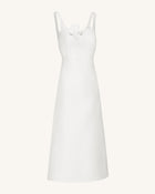 3D Vine-Appliqué Asymmetric Sweetheart Gown - White