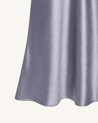 Liquid Satin Mermaid Maxi Skirt - Silver