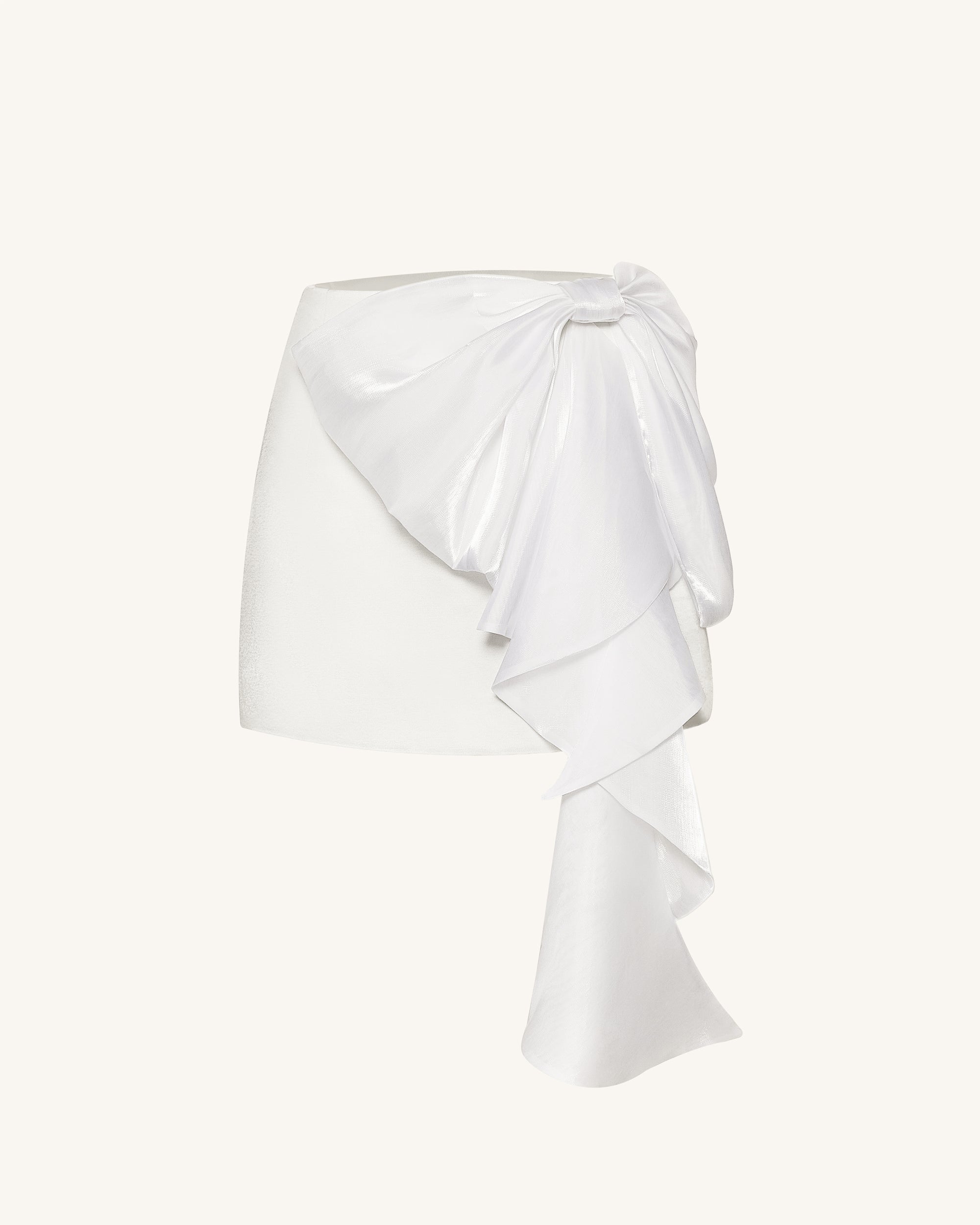 Cascading Bow Mini Skirt - White