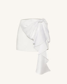 Cascading Bow Mini Skirt - White