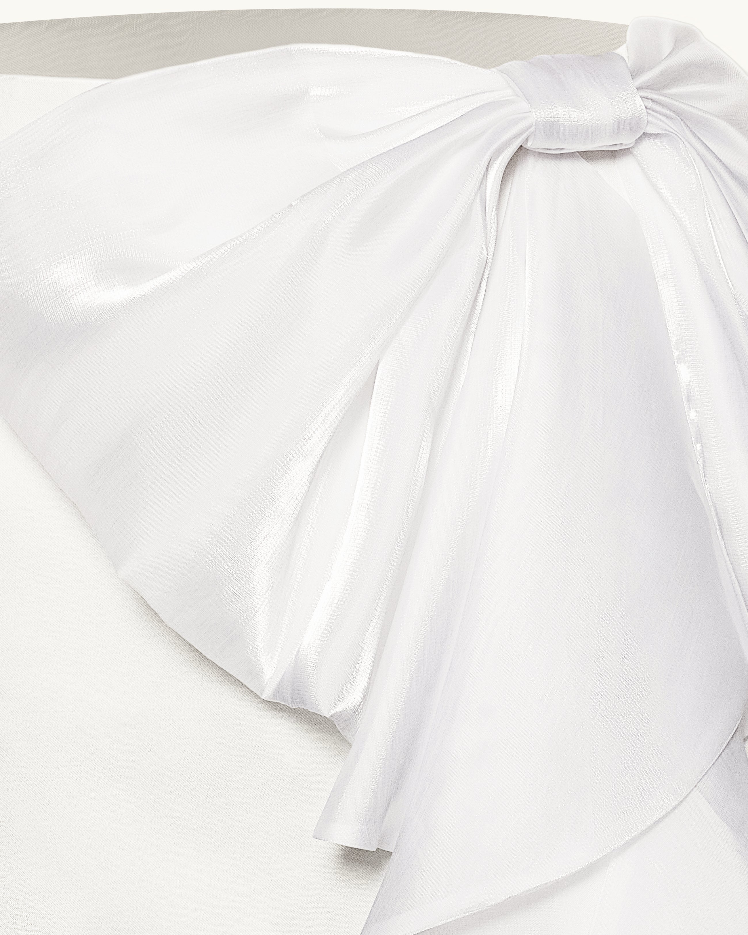 Cascading Bow Mini Skirt - White