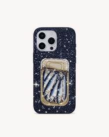 Sardine Tin Artificial Crystal Phone Case - Blue