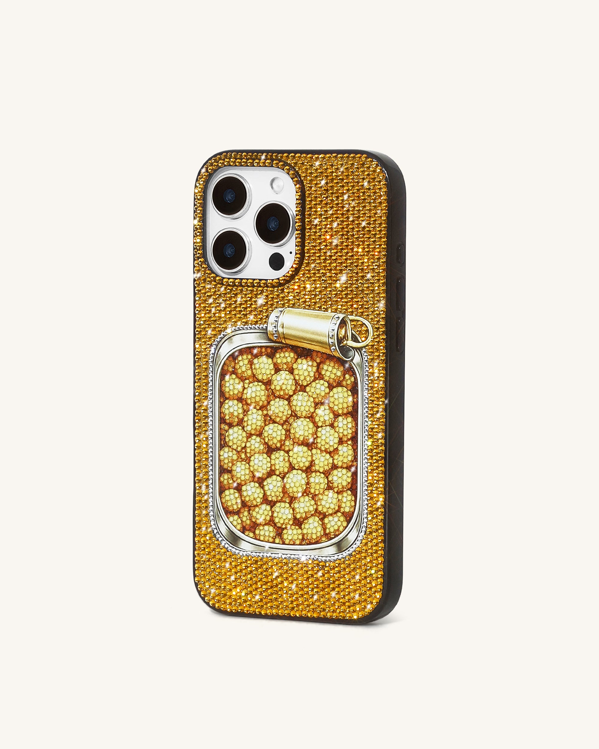 Popcorn Tin Artificial Crystal Phone Case - Yellow