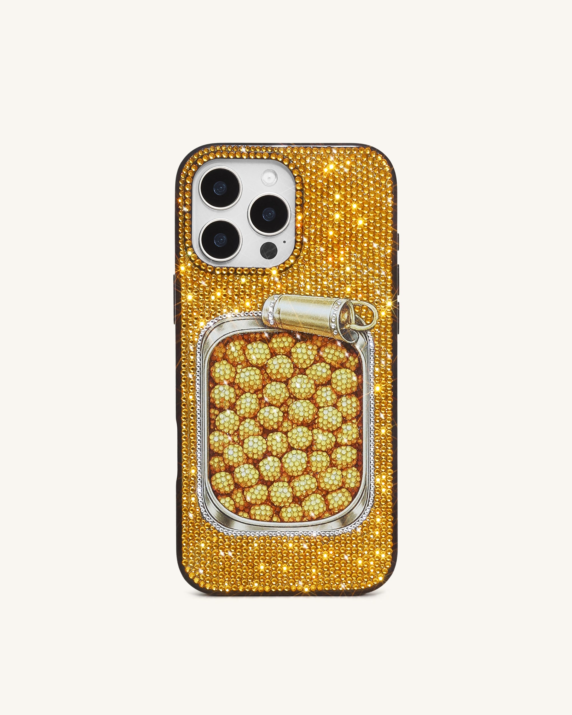 Popcorn Tin Artificial Crystal Phone Case - Yellow