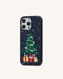 Christmas Tree Bling Phone Case - Black