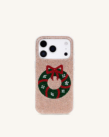 Holiday Wreath Bling Phone Case - Gold