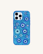 Evil Eye Artificial Crystal Embellished Phone Case - Blue