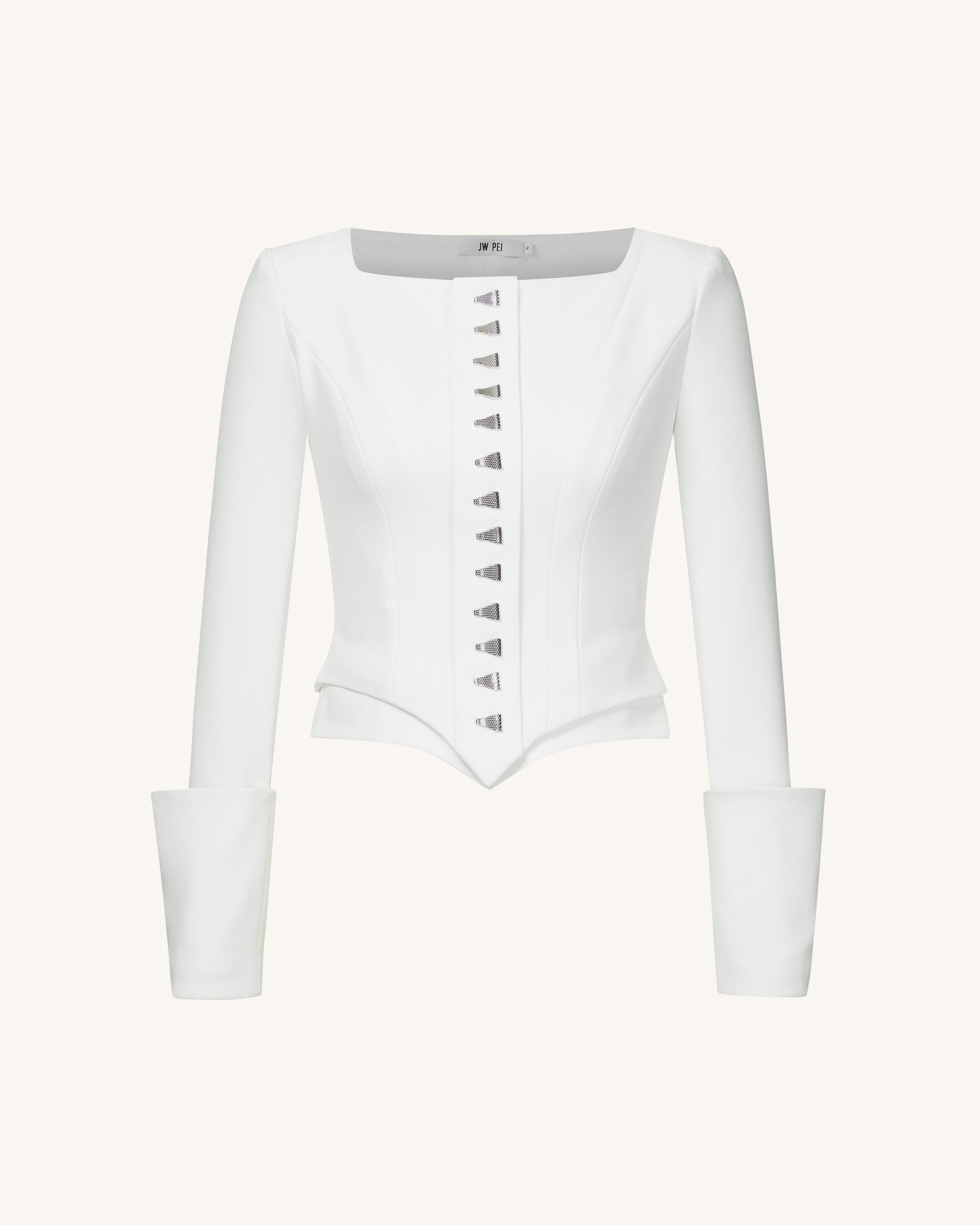 Lydia Corset-Inspired Blazer - White