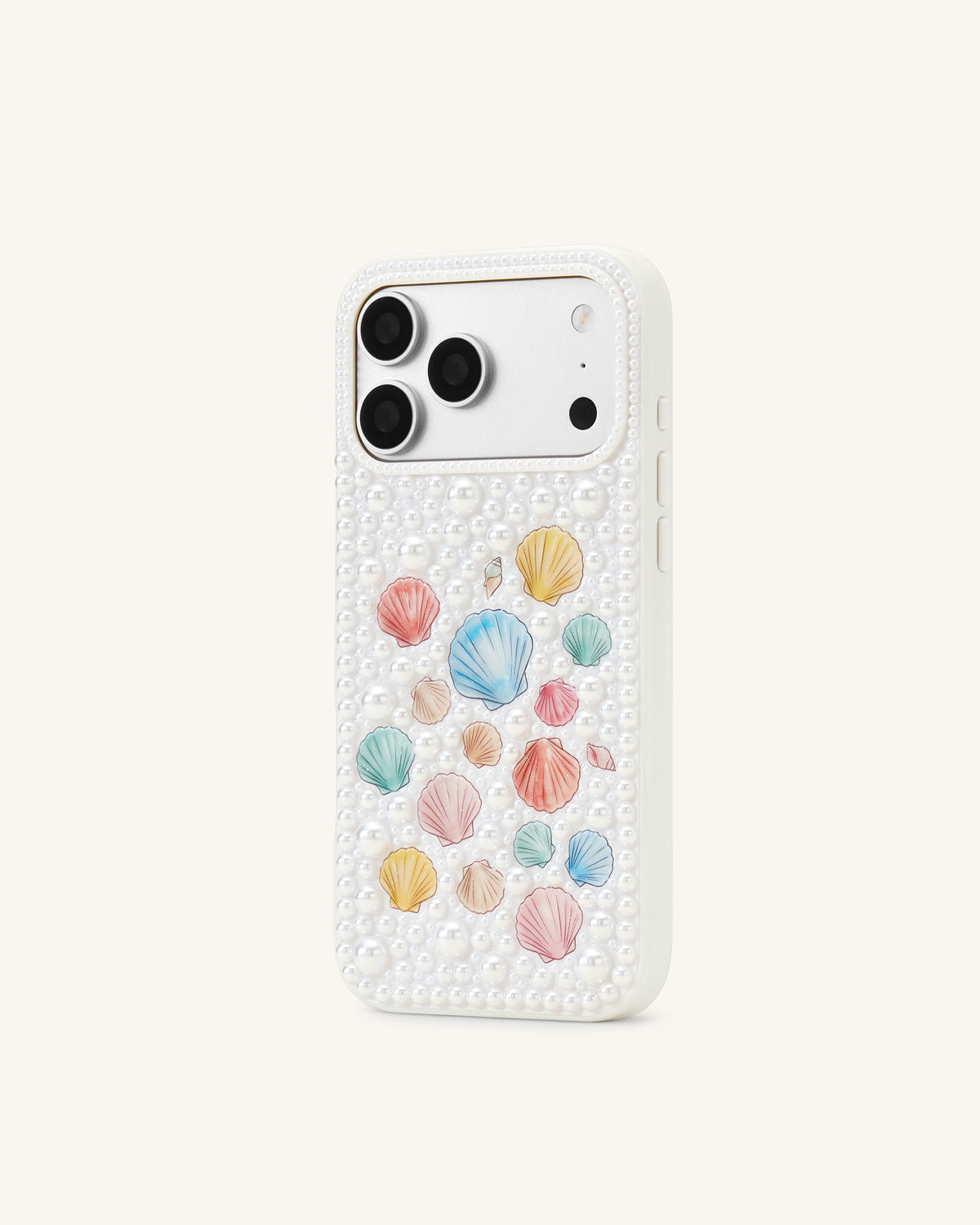 Pastel Seashell Pearl Phone Case - White