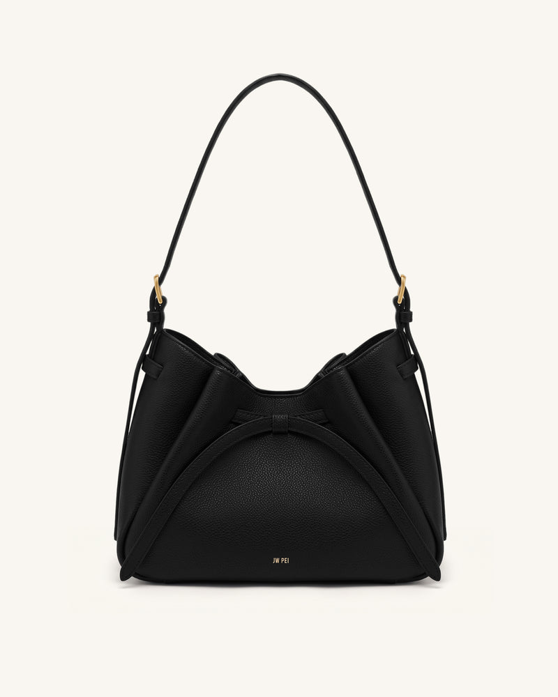 Mabel Soft Bow Shoulder Bag - Black