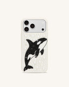 Orca Pearl Embellished Phone Case - White