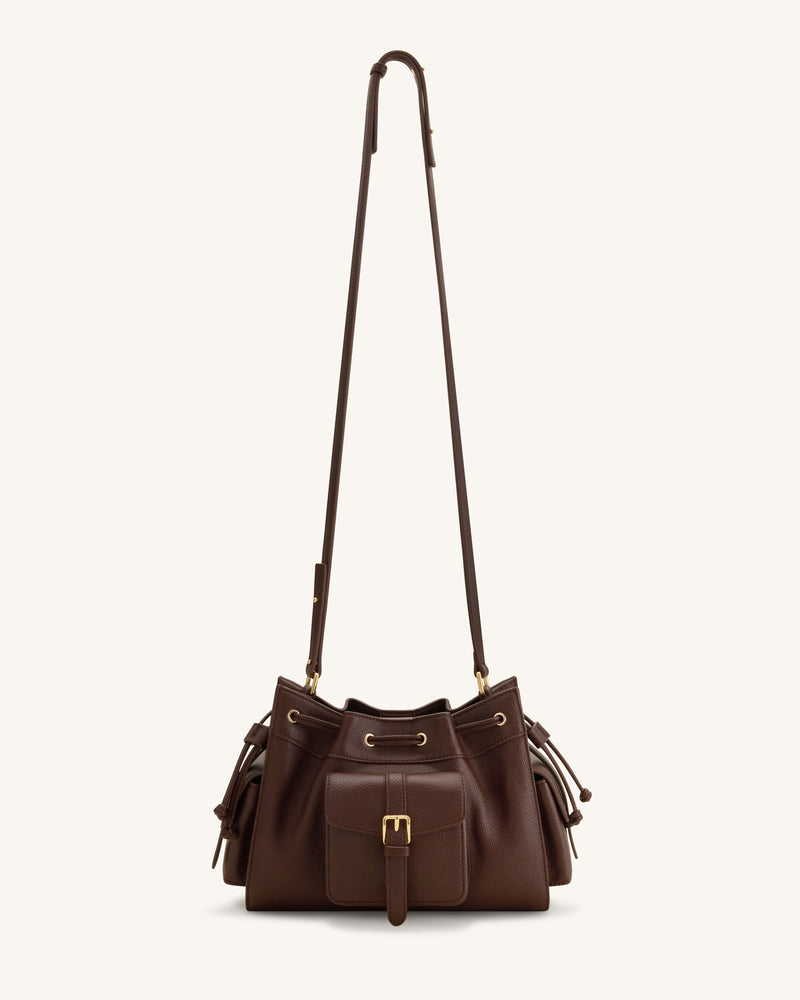 Harper Drawstring Shoulder Bag - Brown