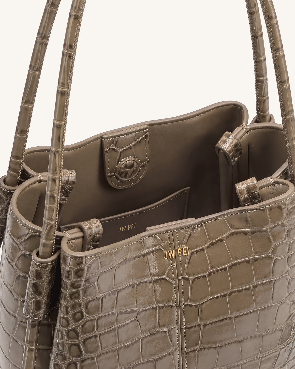 Nala Bucket Bag - Taupe Croc