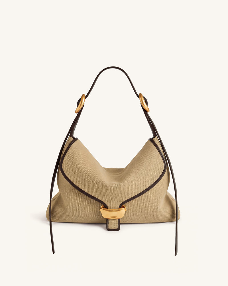 Sienna Hobo Bag - Dark Brown Canvas