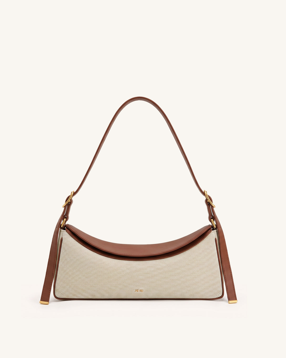 Elowen East-West Shoulder Bag - Dark Brown Canvas