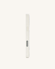 Pearl Zebra Stripe Artificial Crystal Phone Case - White