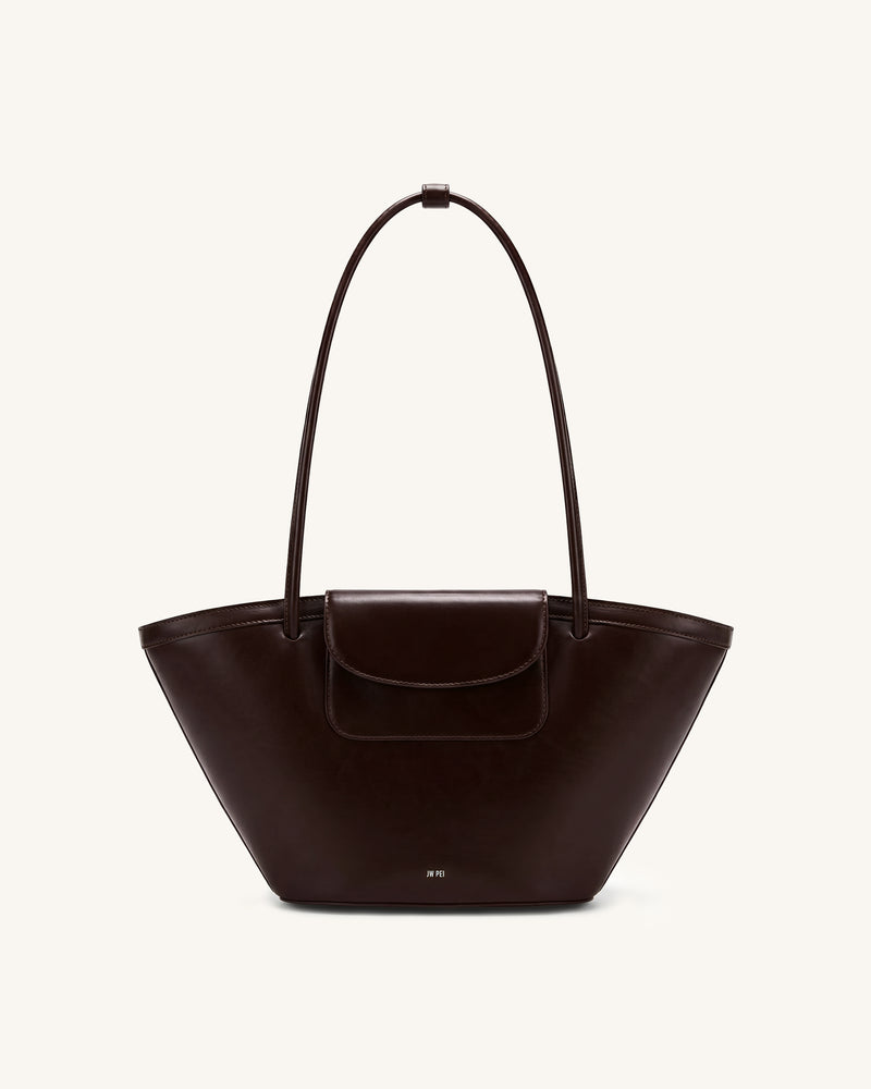 Corinne Pocket Tote Bag - Dark Brown